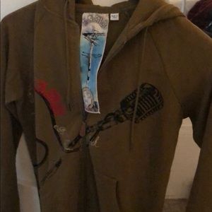 Rare, (Small, NEW, 2006 “Hollaback Girl” Olive Hoodie Sweatshirt